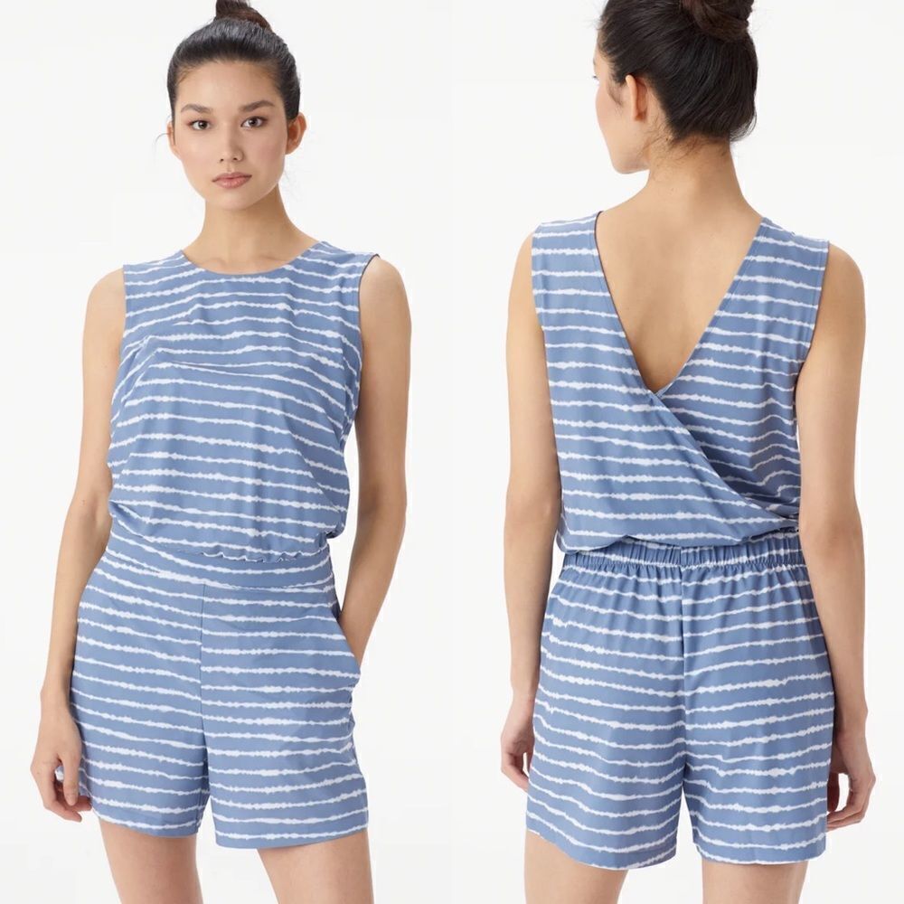 🆕 Lole Gateway Crossover Back Romper - Watercolor Stripe